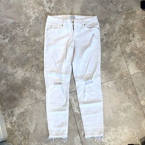 White mid rise jeans